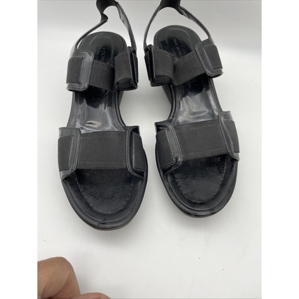 DONALD J‎ PLINER Size 8M Nona Black Leather Open Toe Platform Sandals - Picture 2 of 11